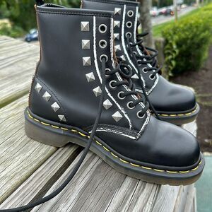 Dr. Martens Black Ankle Boots with Silver Studs